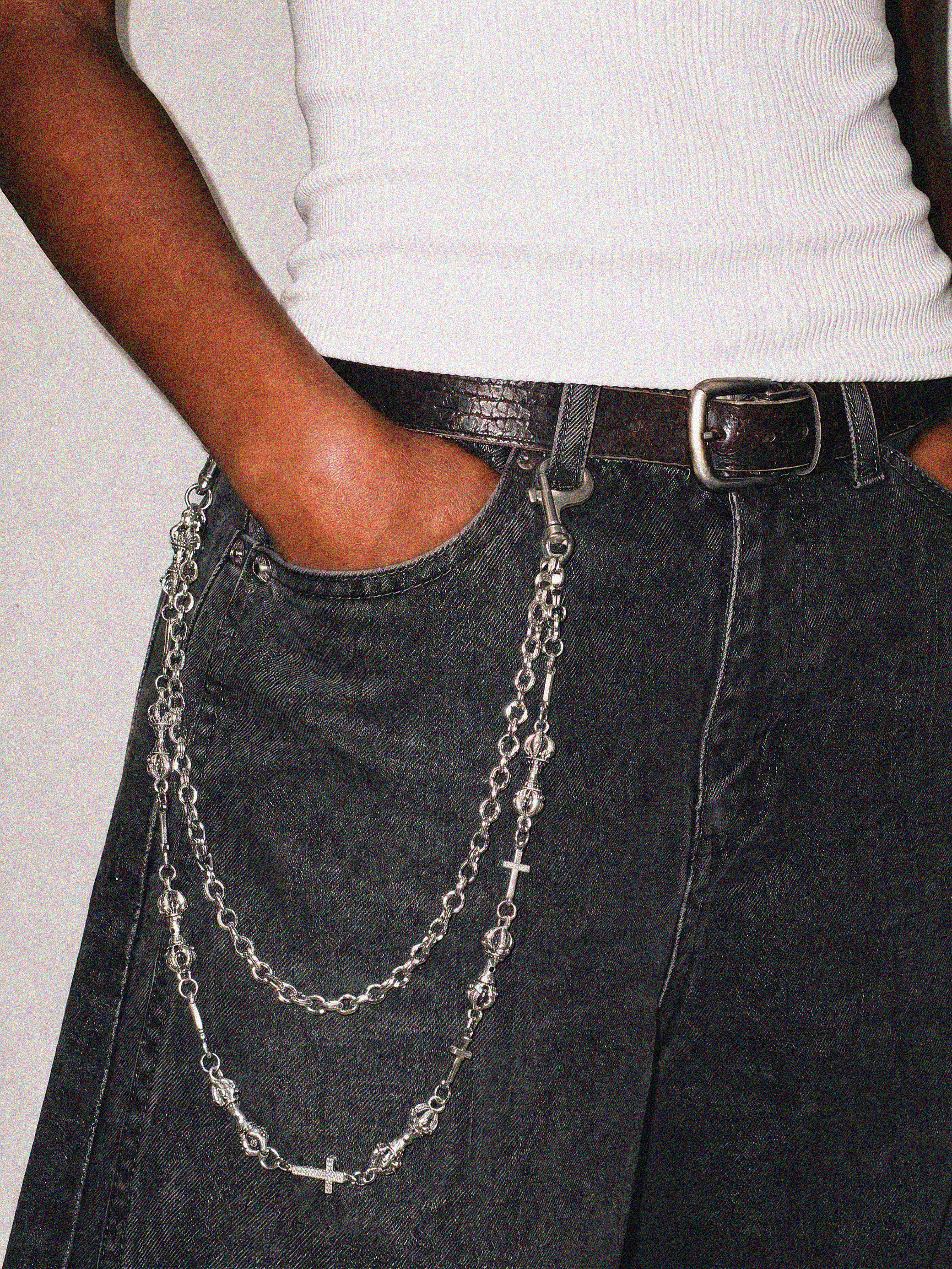 ICED VAJRA CROSS PANTS CHAIN