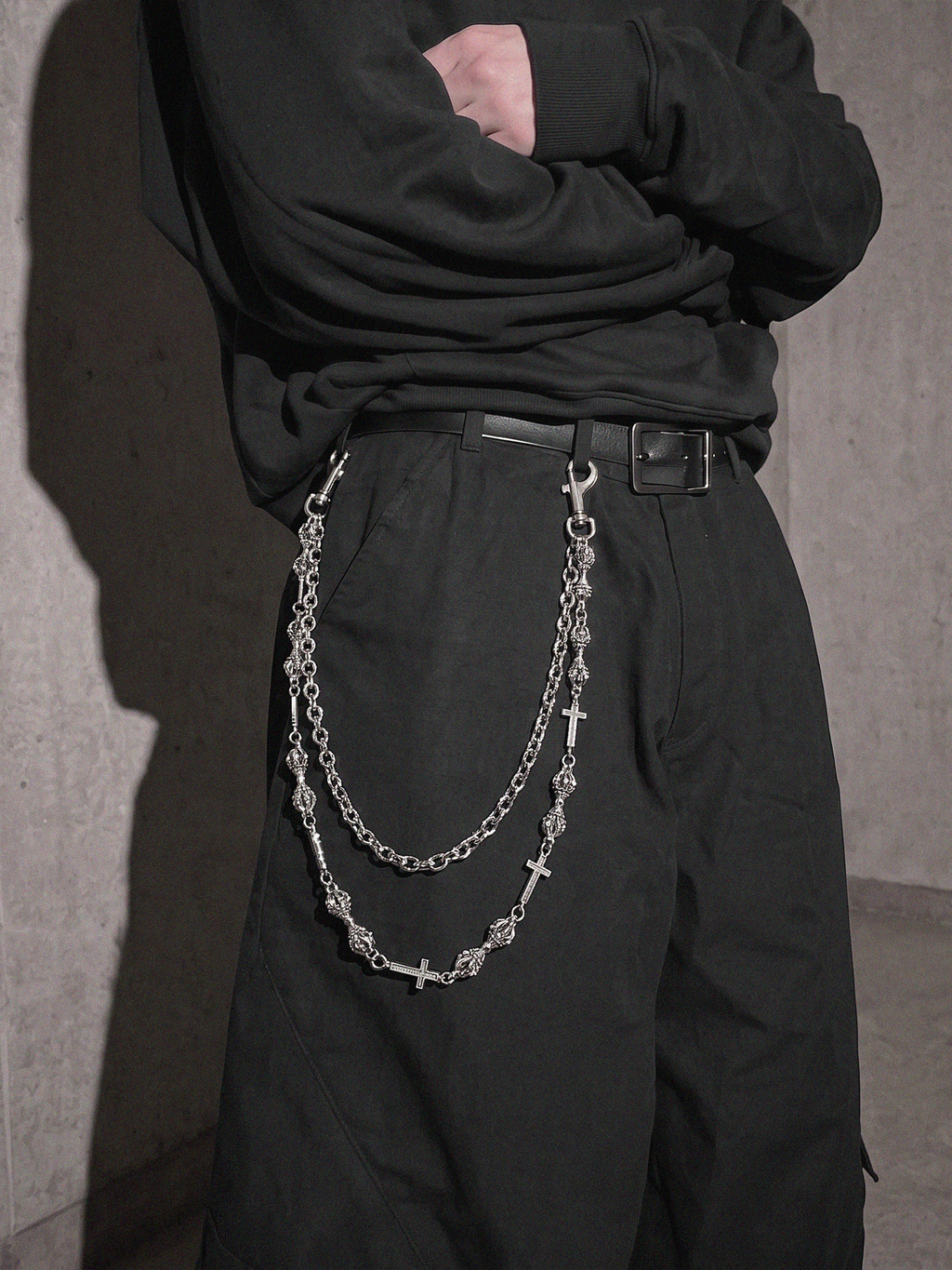 ICED VAJRA CROSS PANTS CHAIN