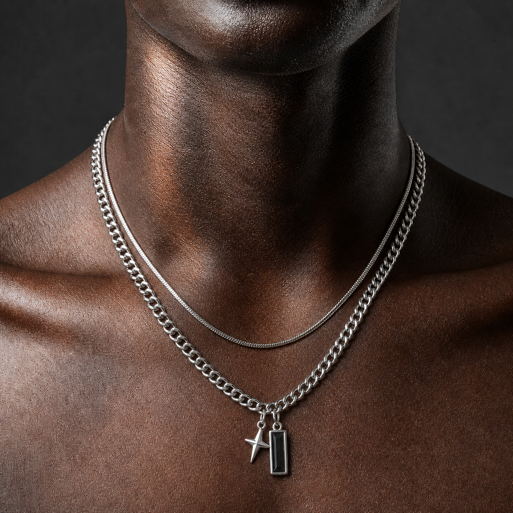 OBSIDIAN STAR COLLAR CHAIN