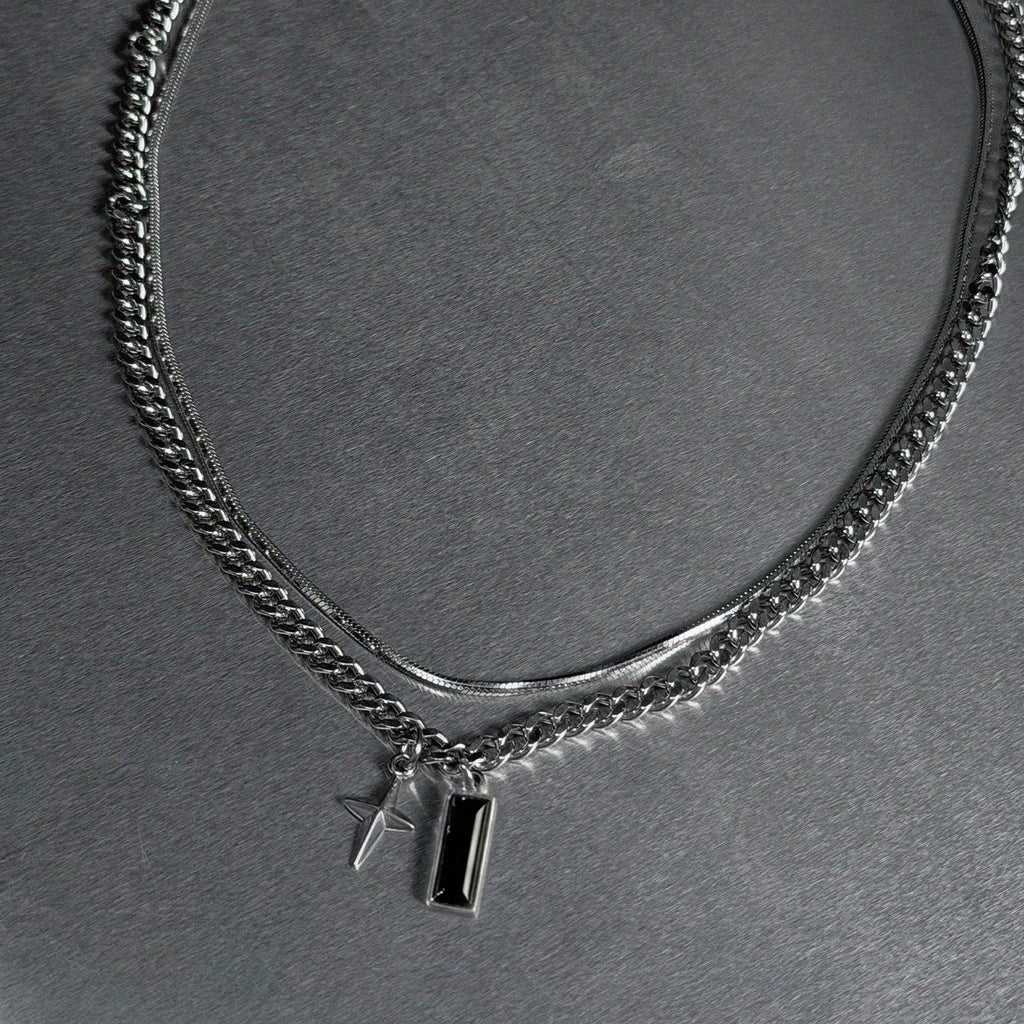 OBSIDIAN STAR COLLAR CHAIN