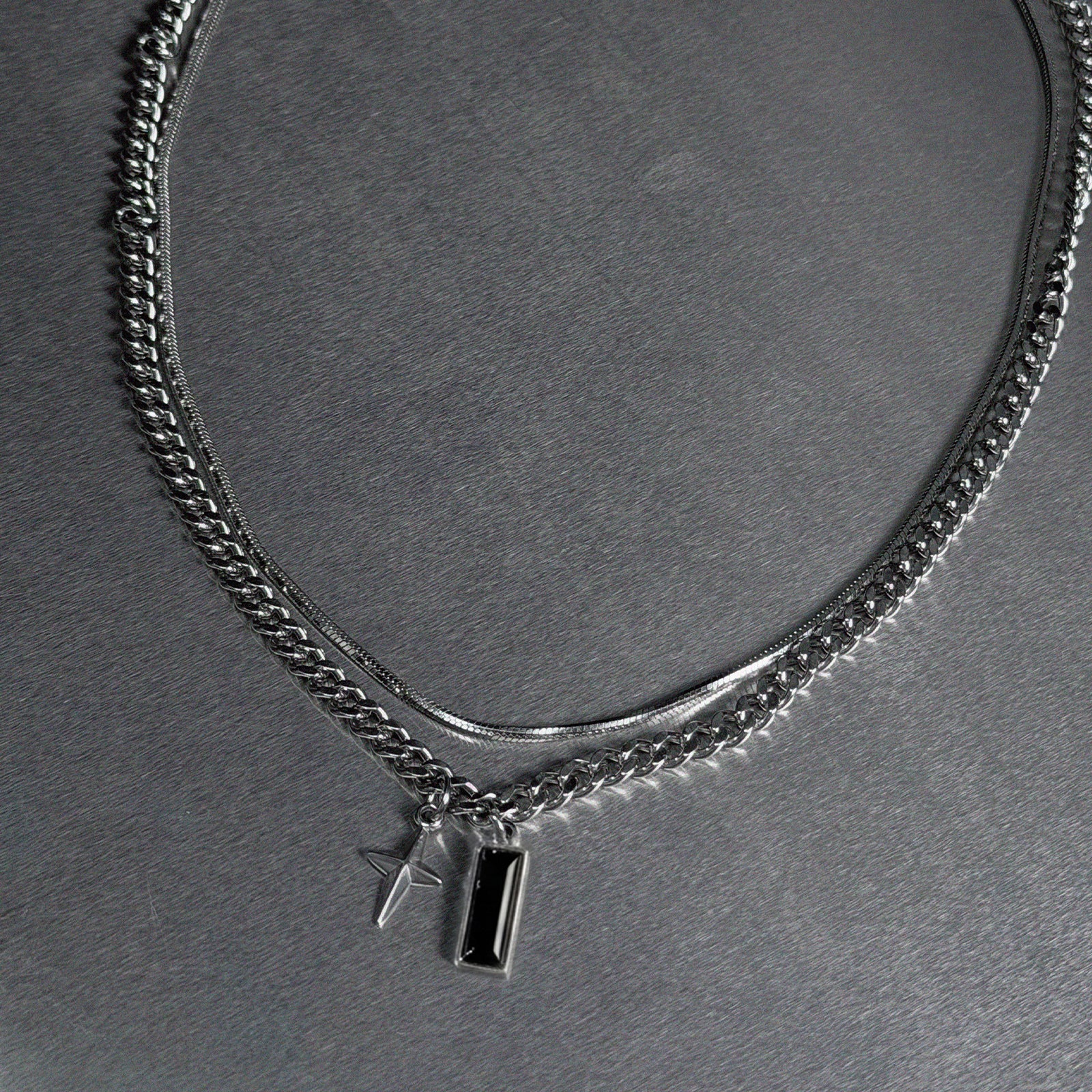 OBSIDIAN STAR COLLAR CHAIN