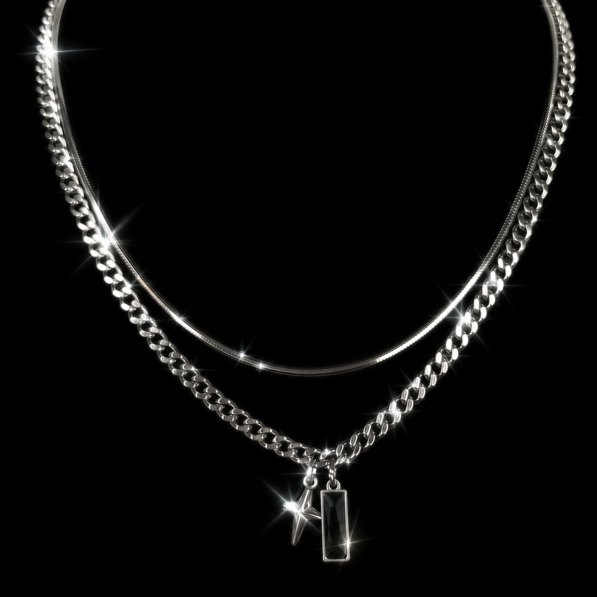 OBSIDIAN STAR COLLAR CHAIN