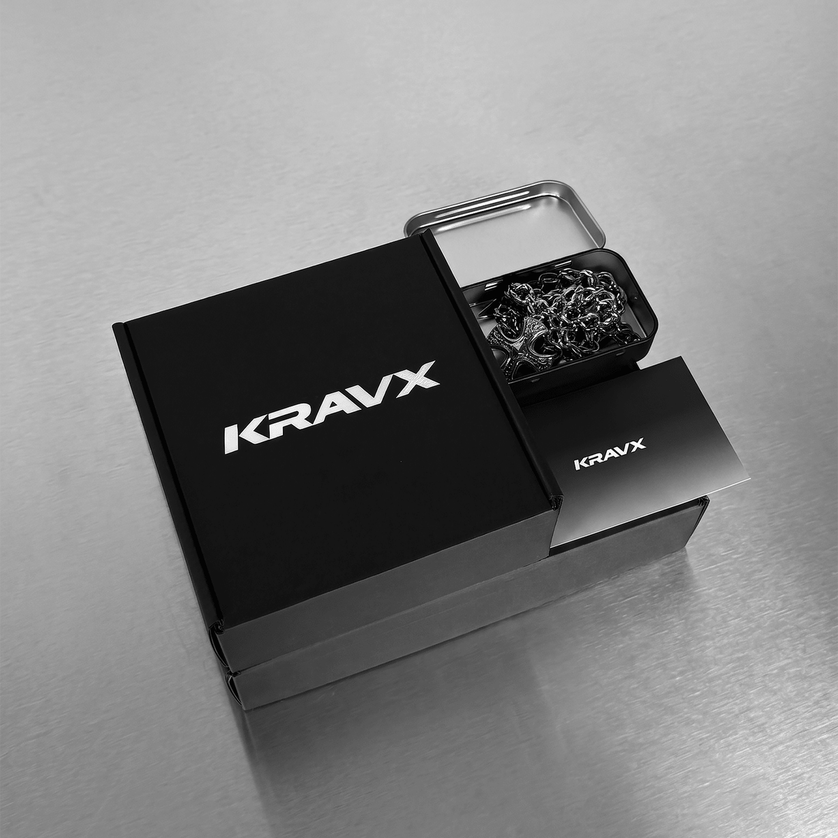 KRAVX branded jewelry packaging