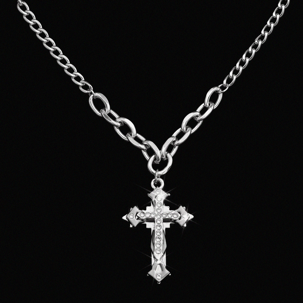 ICED TITANIUM CROSS - KravxStudio