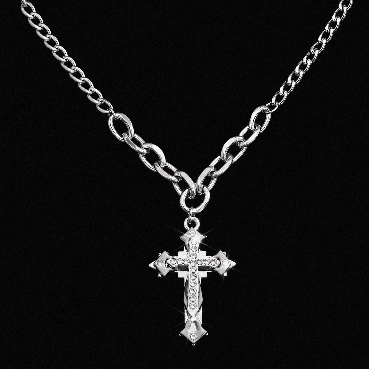 ICED TITANIUM CROSS - KravxStudio