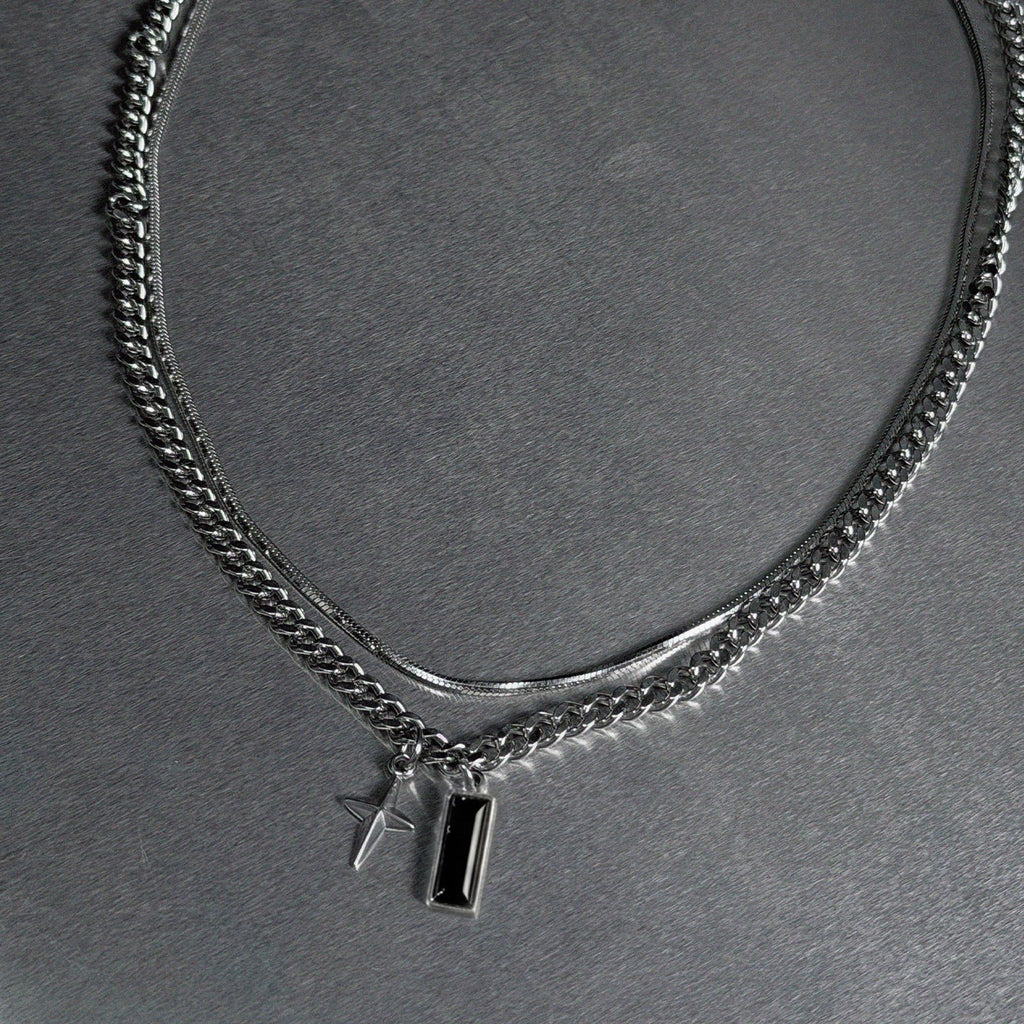 OBSIDIAN STAR COLLAR CHAIN - KravxStudio