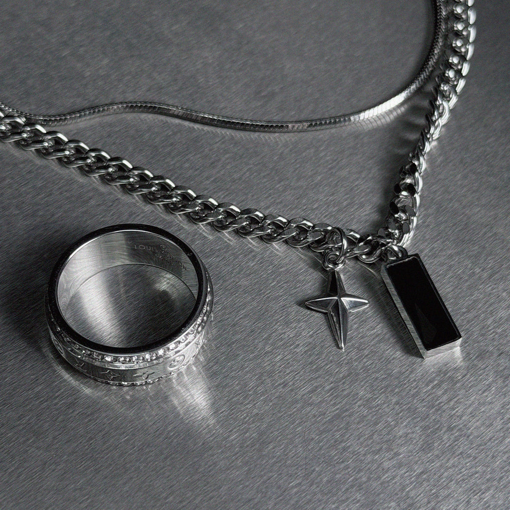 OBSIDIAN STAR COLLAR CHAIN - KravxStudio