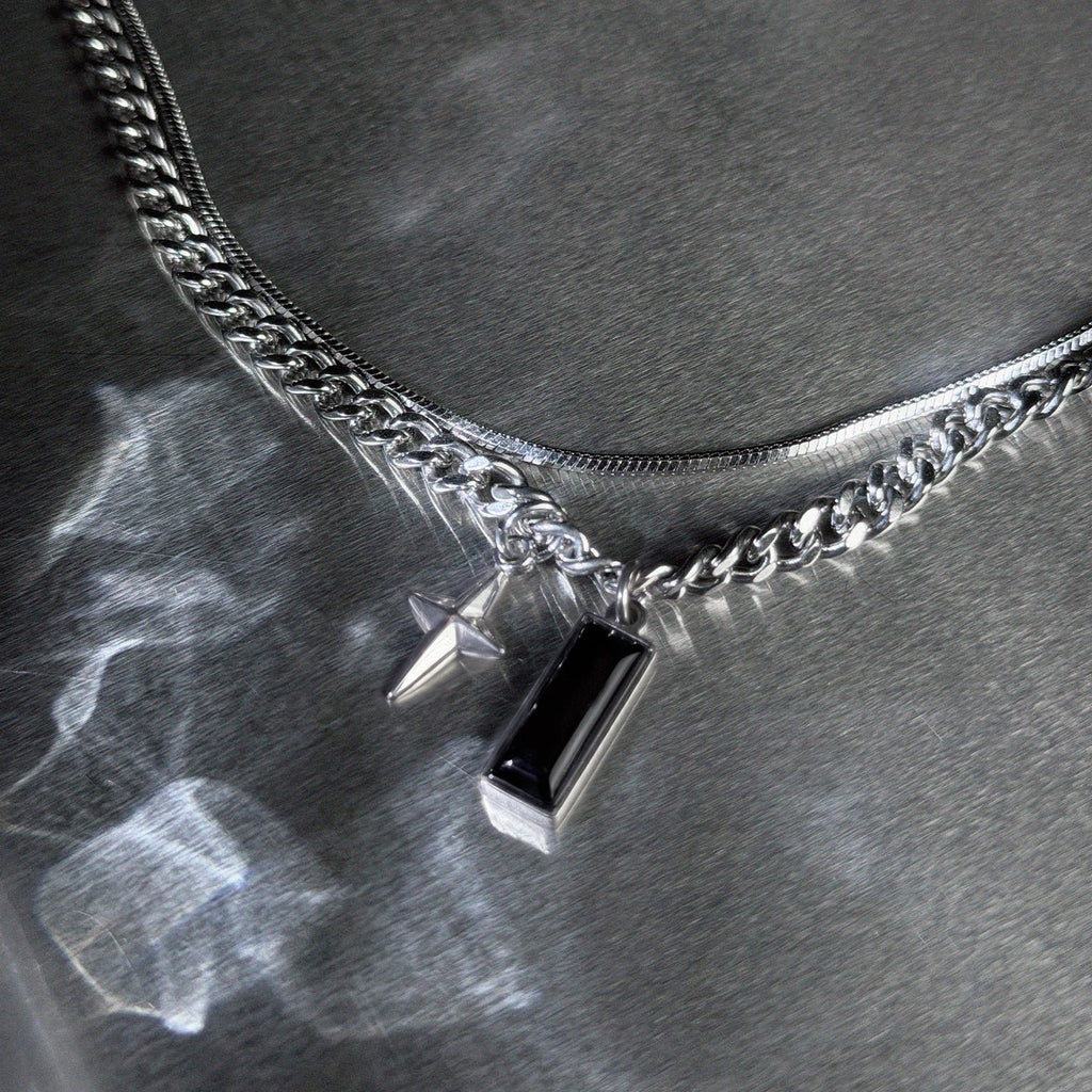 OBSIDIAN STAR COLLAR CHAIN - KravxStudio