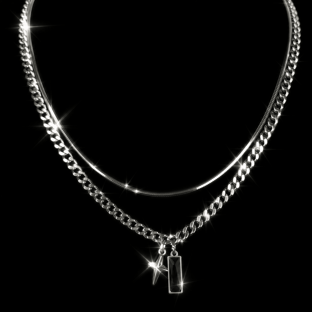 OBSIDIAN STAR COLLAR CHAIN - KravxStudio