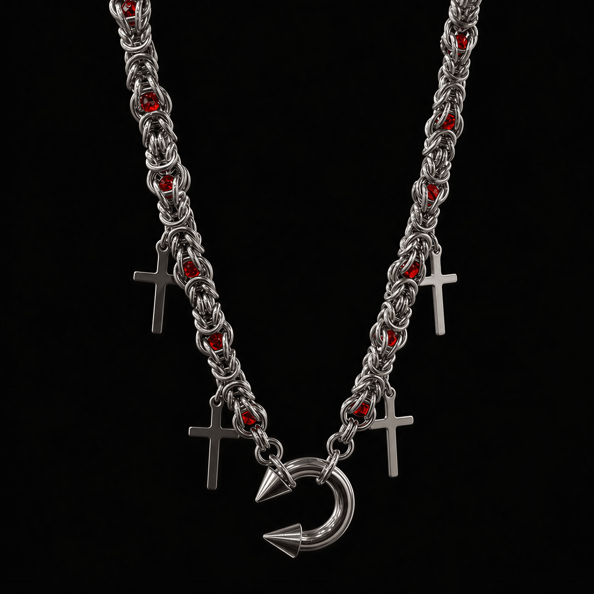 TITANIUM HORSESHOE CROSS - KravxStudio