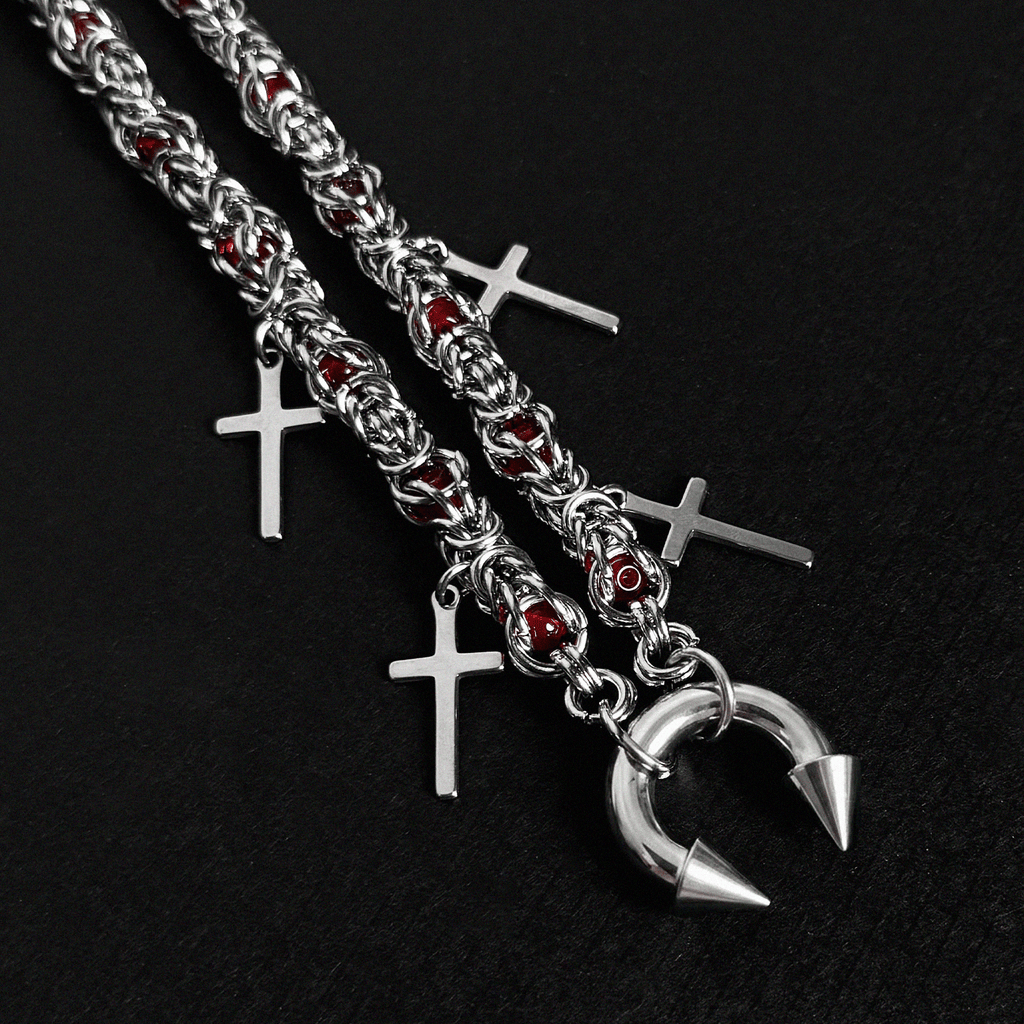 TITANIUM HORSESHOE CROSS - KravxStudio