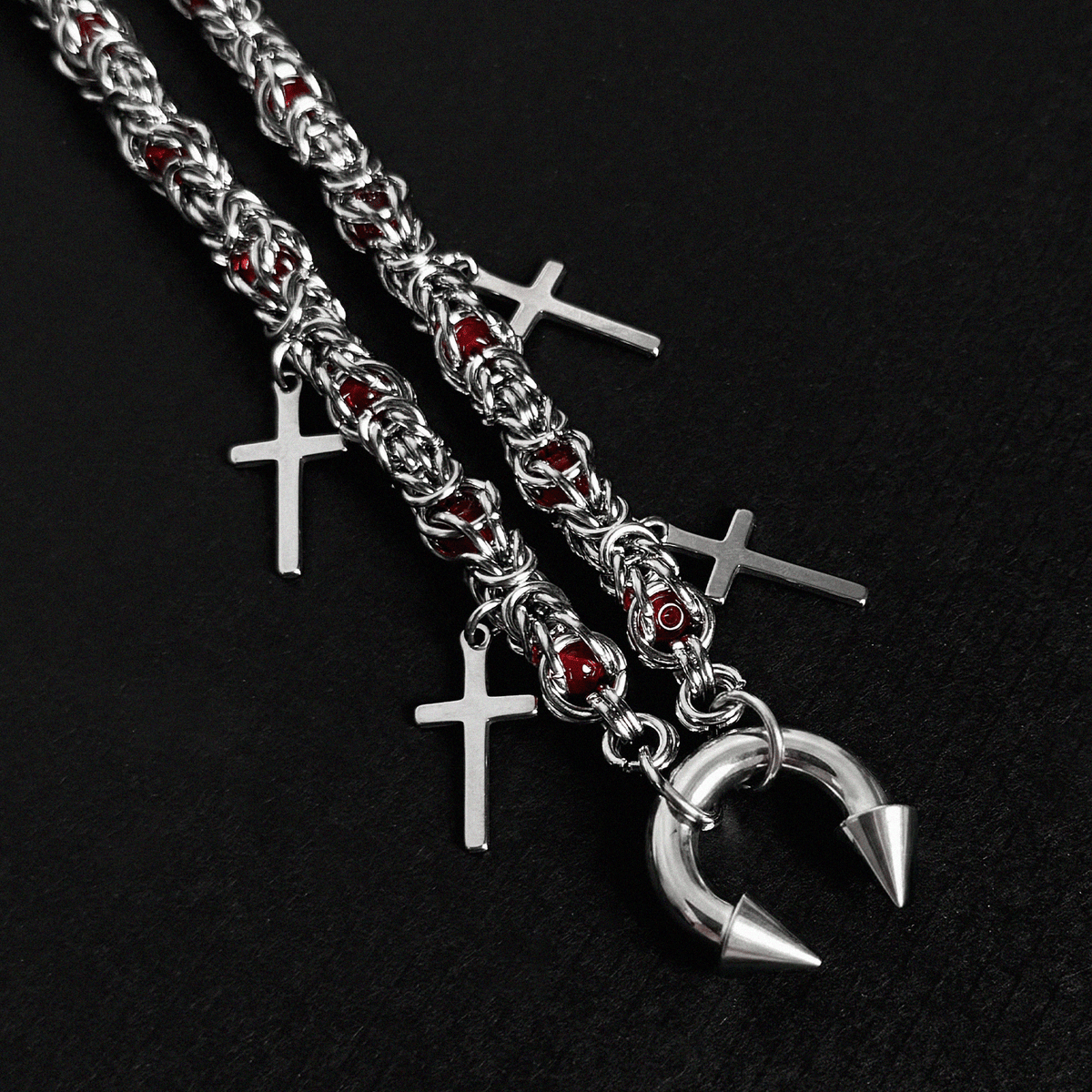TITANIUM HORSESHOE CROSS - KravxStudio