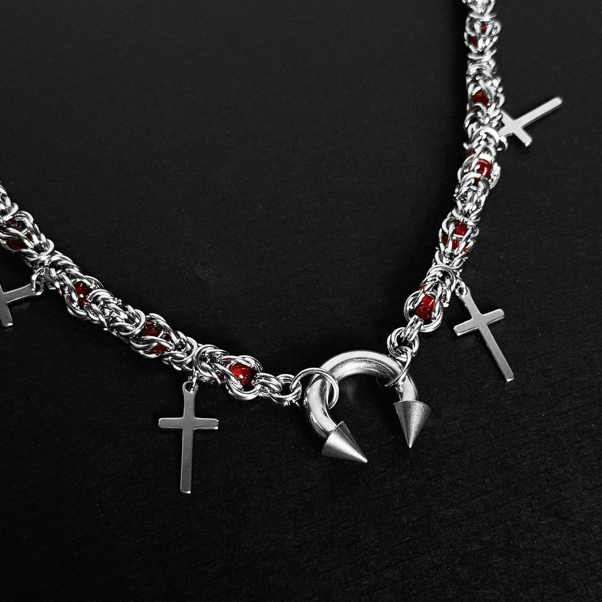 TITANIUM HORSESHOE CROSS - KravxStudio