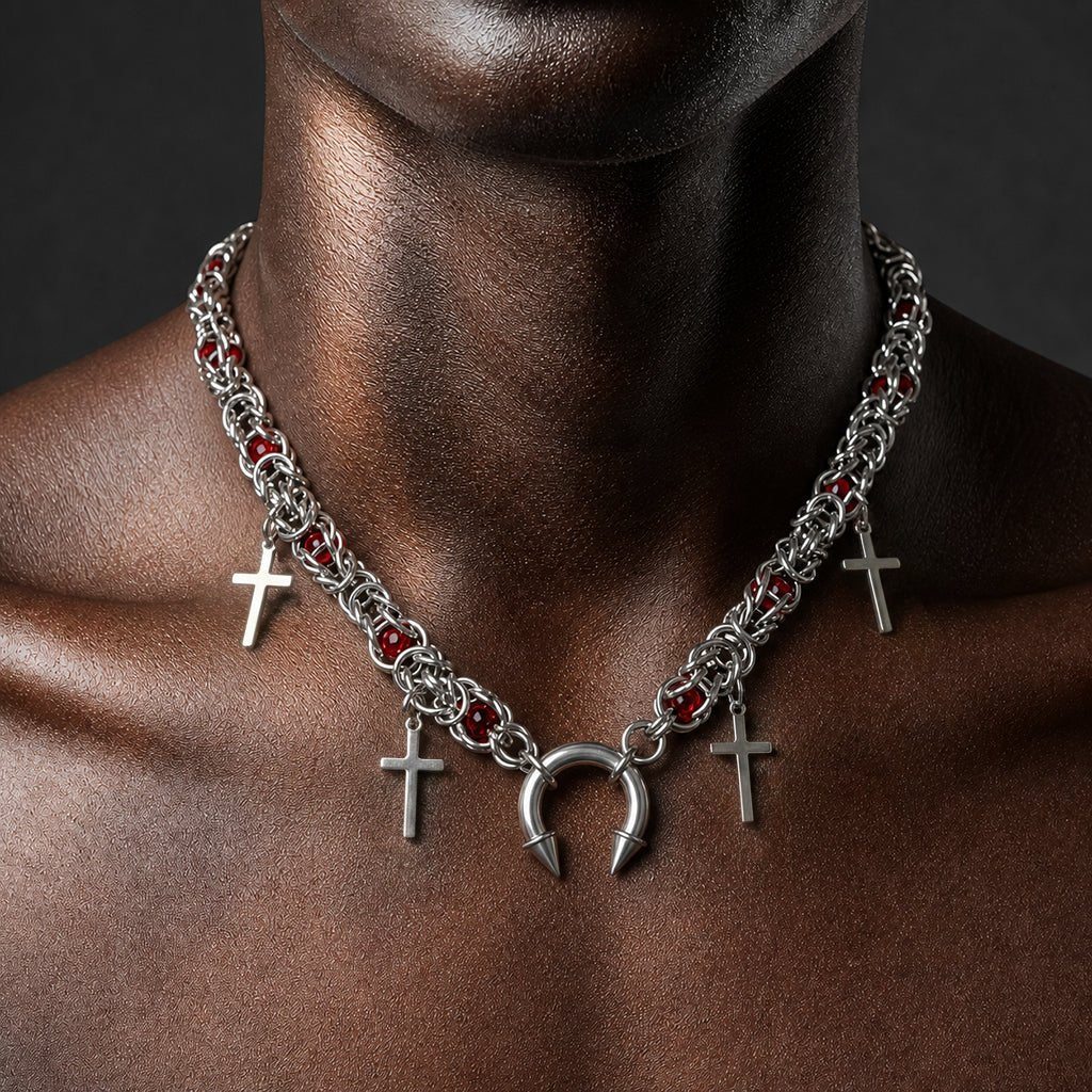 TITANIUM HORSESHOE CROSS - KravxStudio